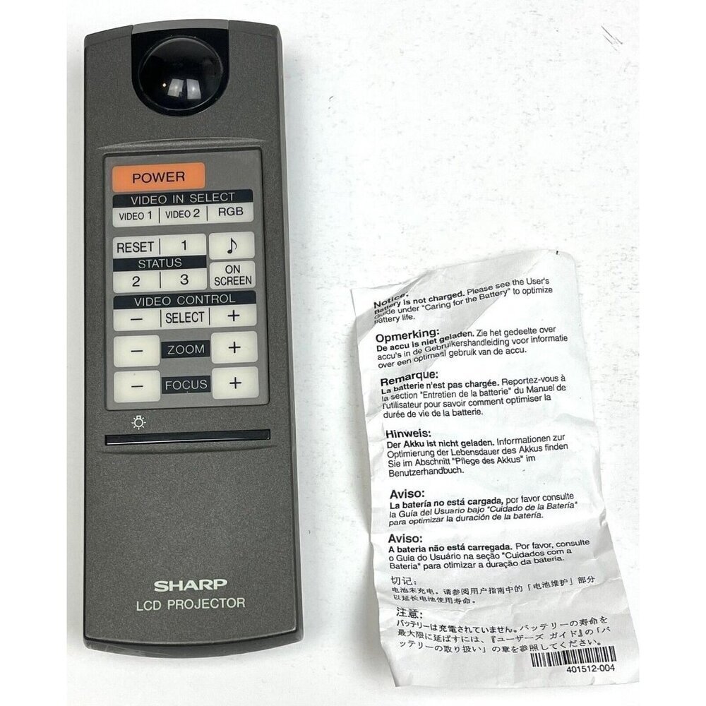 Genuine OEM SHARP SharpVision LCD Projector XG-1500U REMOTE CONTROL G0800SA EUC